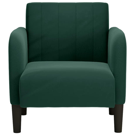 Vidaxl fauteuil met armleuningen 54 cm fluweel donkergroen