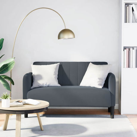Vidaxl loveseat bank 109 cm fluweel donkergrijs