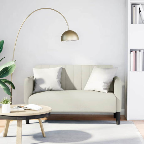 Vidaxl loveseat bank 109 cm fluweel crèmekleurig