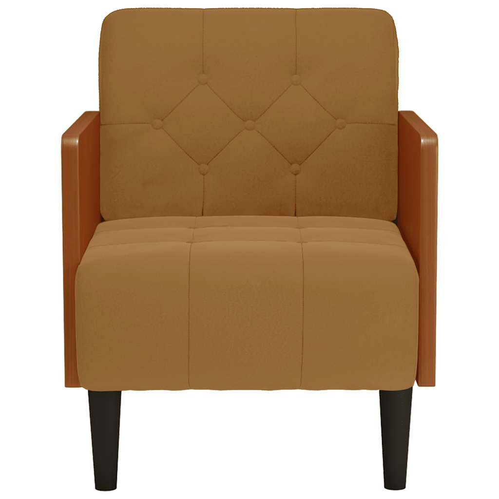 Vidaxl fauteuil met armleuningen 55 cm fluweel bruin