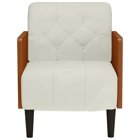 Vidaxl fauteuil met armleuningen crème 55 cm fluweel