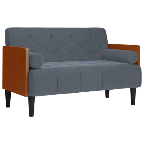 Vidaxl loveseat bank met bolsters donkergrijs 110 cm fluweel
