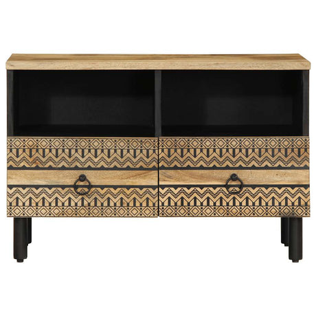 Vidaxl tv-meubel 70x33,5x46 cm massief ruw mangohout zwart