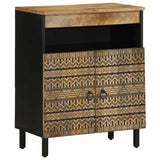 Vidaxl dressoir 60x33,5x75 cm massief ruw mangohout