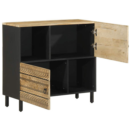 Vidaxl dressoir 80x33,5x75 cm massief ruw mangohout