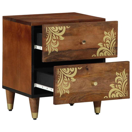 Vidaxl nachtkastje 2 st honingbruin 40 x 33 x 46 cm massief mango hout