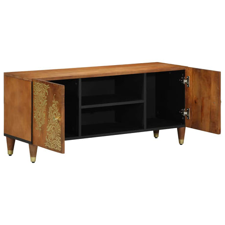 Vidaxl tv-kast honingbruin 105 x 33 x 46 cm massief mango hout