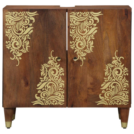 Vidaxl wastafelkast honingbruin 62 x 33 x 58 cm massief mango hout