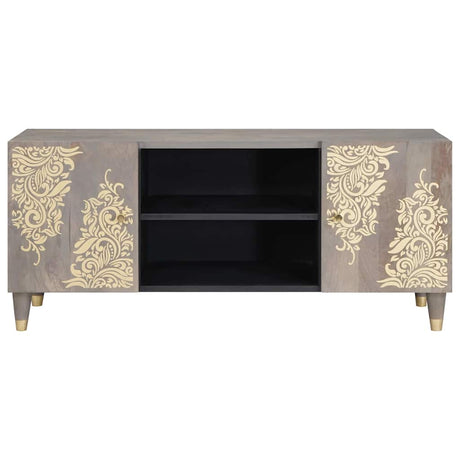 Vidaxl tv-kast grijs 105 x 33 x 46 cm massief mango hout