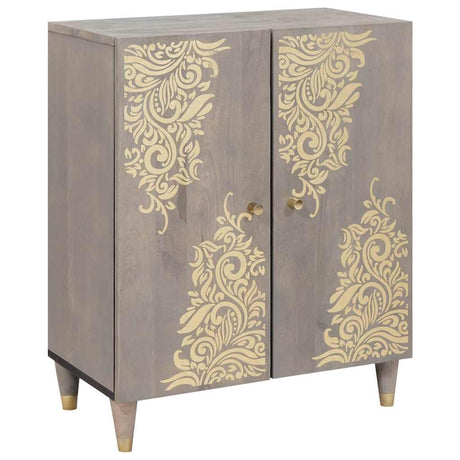 Vidaxl dressoir grijs en goud 60 x 33 x 75 cm massief mango hout