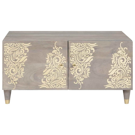 Vidaxl salontafel grijs 80 x 50 x 40 cm massief mango hout