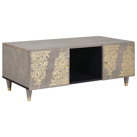 Vidaxl salontafel grijs 100 x 54 x 40 cm massief mango hout