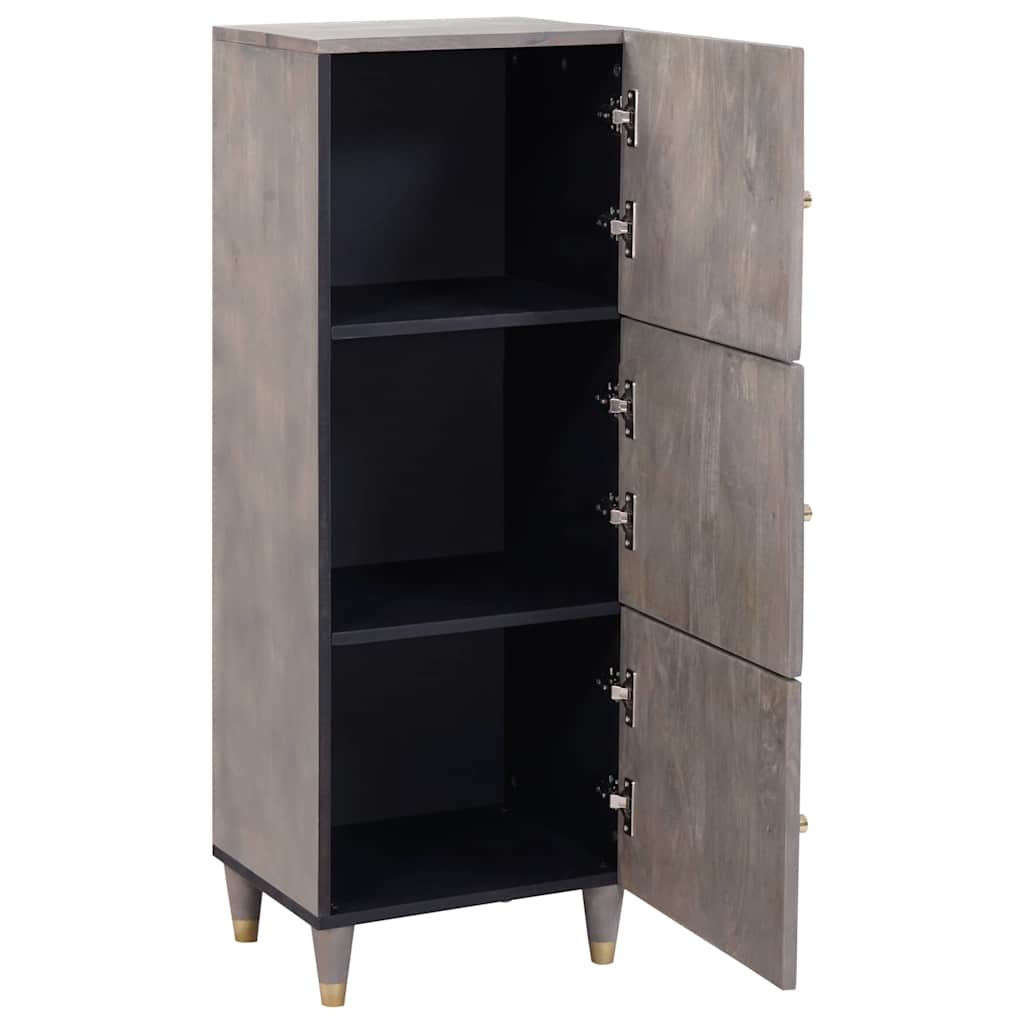 Vidaxl hoge kast grijs en goud 40 x 33 x 110 cm massief mango hout