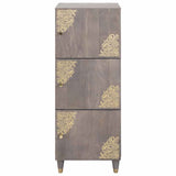 Vidaxl hoge kast grijs en goud 40 x 33 x 110 cm massief mango hout