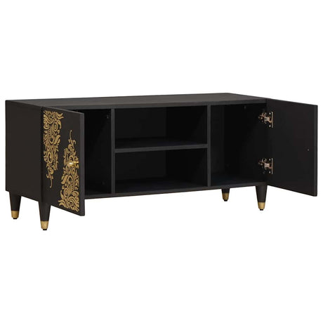 Vidaxl tv-kast zwart 105 x 33 x 46 cm massief mango hout