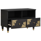 Vidaxl tv-kast met lade zwart 70 x 33 x 46 cm massief mango hout