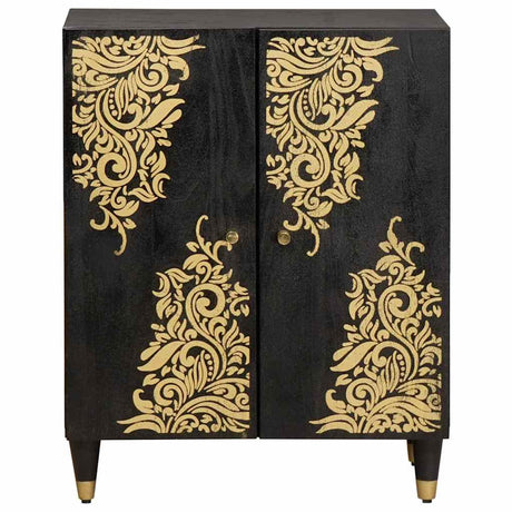 Vidaxl dressoir zwart 60 x 33 x 75 cm massief mango hout