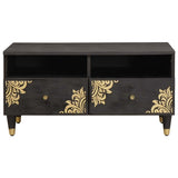 Vidaxl salontafel met lade zwart 80 x 54 x 40 cm massief mango hout