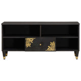 Vidaxl tv-kast met lade zwart 100 x 33 x 46 cm massief mango hout
