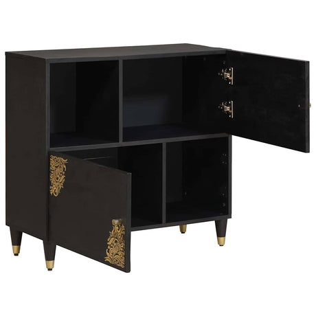 Vidaxl dressoir zwart 80 x 33 x 75 cm massief mango hout