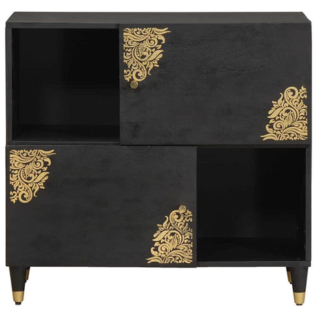 Vidaxl dressoir zwart 80 x 33 x 75 cm massief mango hout