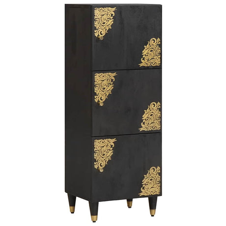 Vidaxl hoge kast met plank zwart 40 x 33 x 110 cm massief mango hout