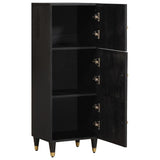 Vidaxl hoge kast met plank zwart 40 x 33 x 110 cm massief mango hout