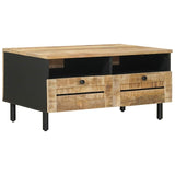 Vidaxl salontafel bruin en zwart 80 x 54 x 40 cm massief mango hout