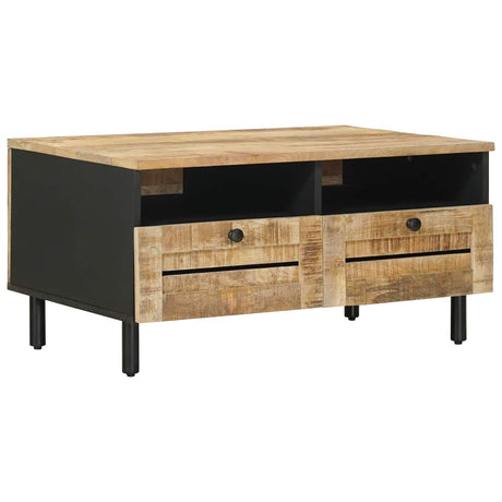 Vidaxl salontafel bruin en zwart 80 x 54 x 40 cm massief mango hout