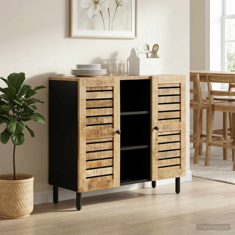 Vidaxl opslagkasten naturel 90 x 33 x 75 cm massief mango hout