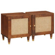 Vidaxl nachtkastje 2 st bruin 40 x 33,5 x 46 cm massief acaciahout