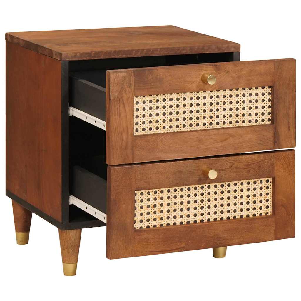 Vidaxl nachtkastje 2 st bruin 40 x 33 x 46 cm massief acaciahout