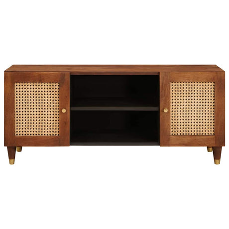 Vidaxl tv-kast met plank bruin 105 x 33,5 x 46 cm massief mango hout