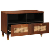Vidaxl tv-kast met lade bruin 70 x 33,5 x 46 cm massief mango hout