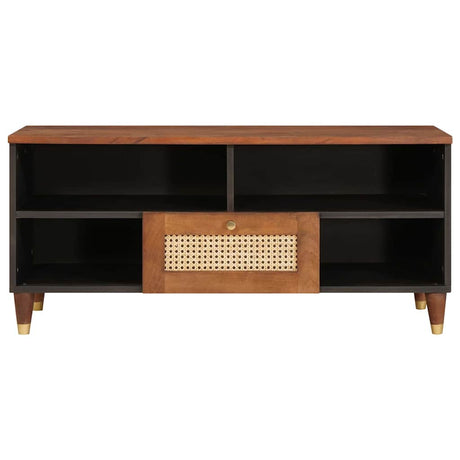 Vidaxl tv-meubel bruin 100 x 33,5 x 46 cm massief mango hout