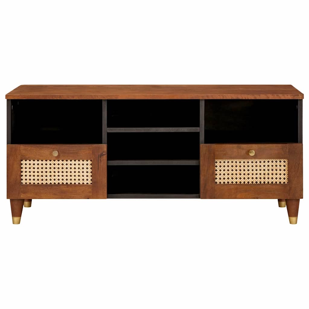 Vidaxl tv-kast met lade bruin 100 x 33,5 x 46 cm massief mango hout