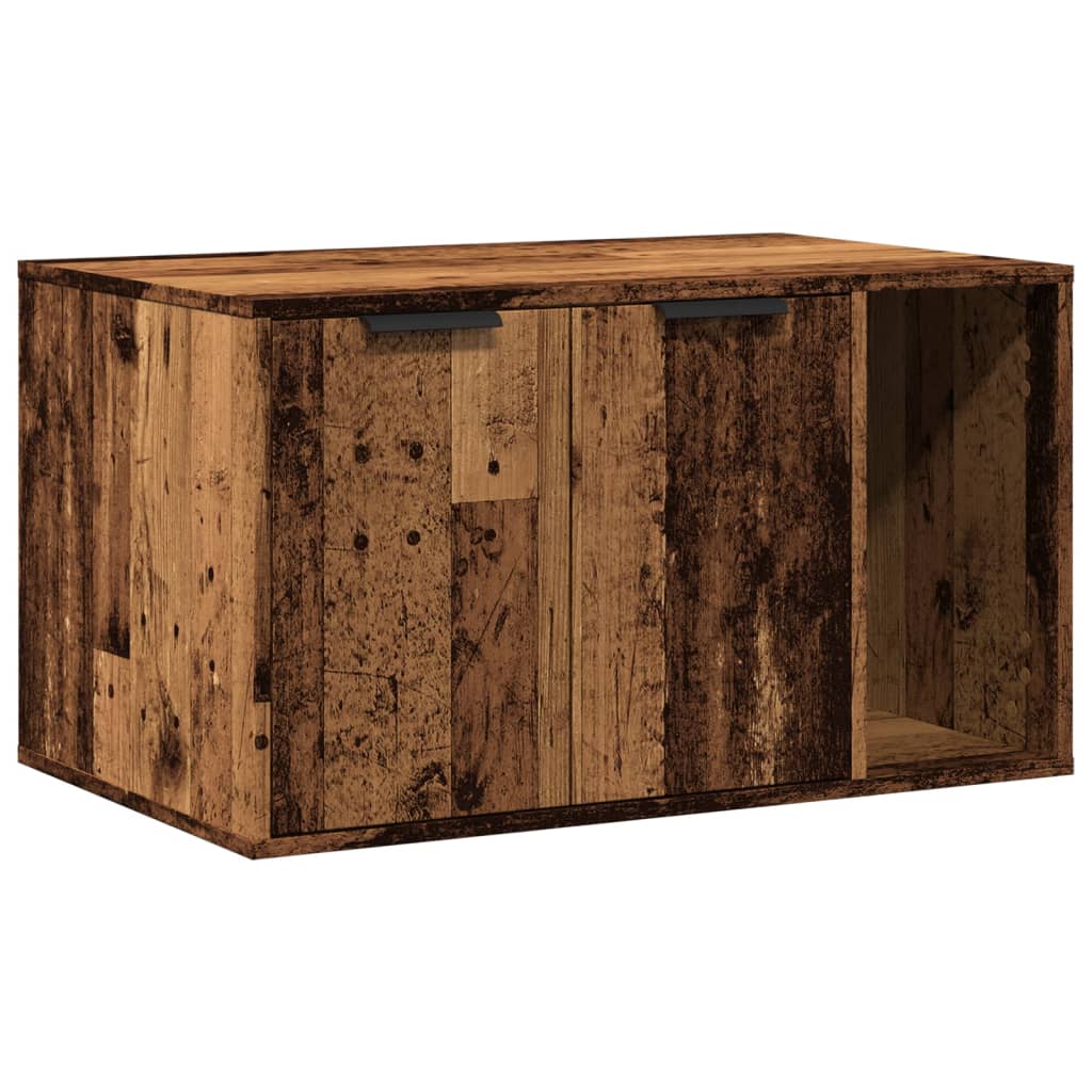 Vidaxl kattenbakkast 80x50x45 cm bewerkt hout oud houtkleurig