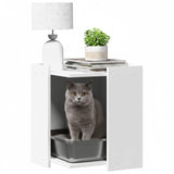 Vidaxxl Katzentoilette 42x42x51 cm, lackiertes Holz weiß