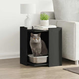 Vidaxx Katzentoilette 42x42x51 cm lackiertes Holz schwarz