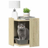 Vidaxxl Katzentoilette 42x42x51 cm Fertigholz Sonoma-Eiche gefärbt