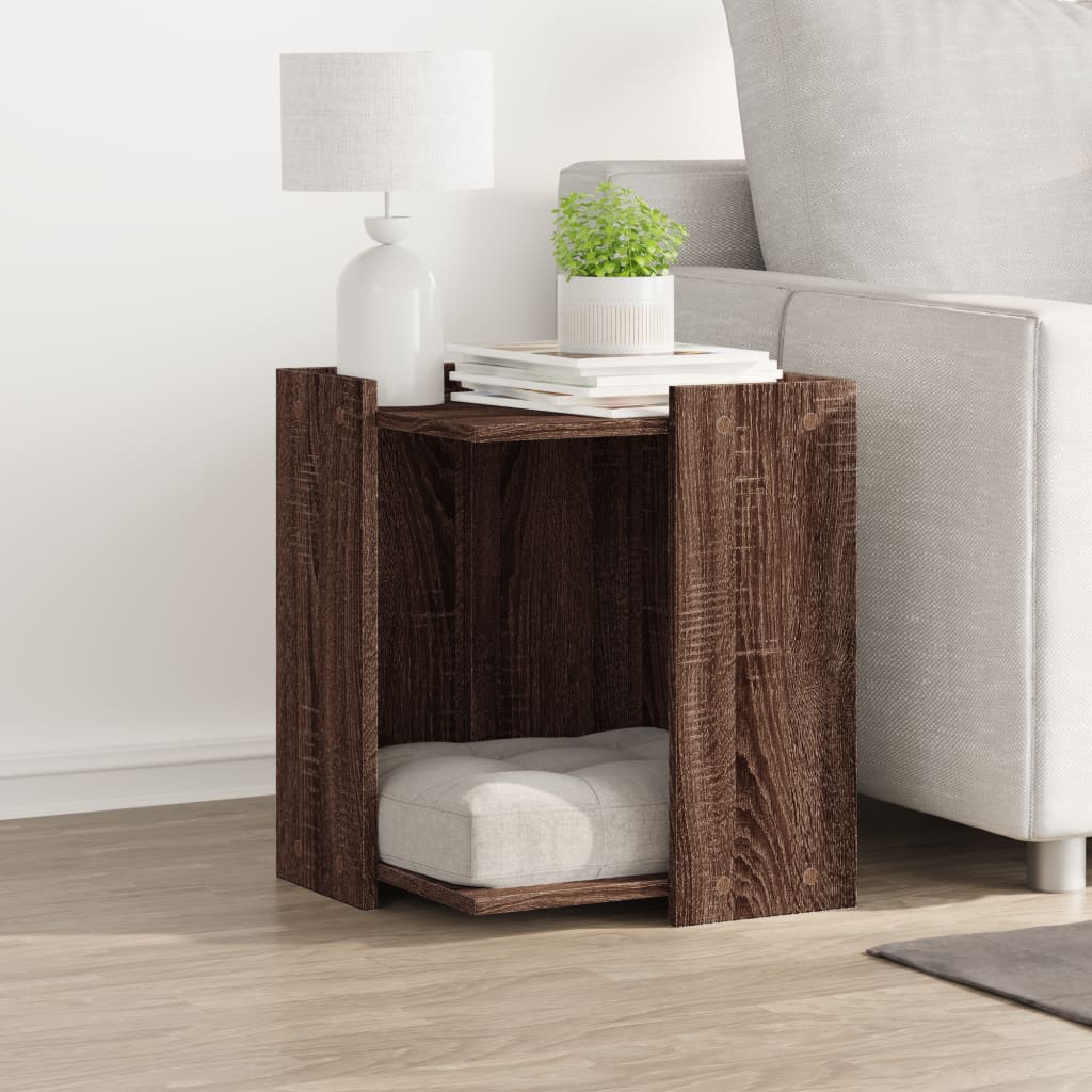 Vidaxxl Katzentoilette 42x42x51 cm, fertiges Holz, braune Eiche