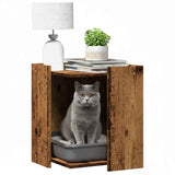 Vidaxxl Katzentoilette 42x42x51 cm fertiges Holz, altholzfarben