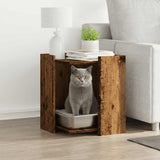 Vidaxxl Katzentoilette 42x42x51 cm fertiges Holz, altholzfarben