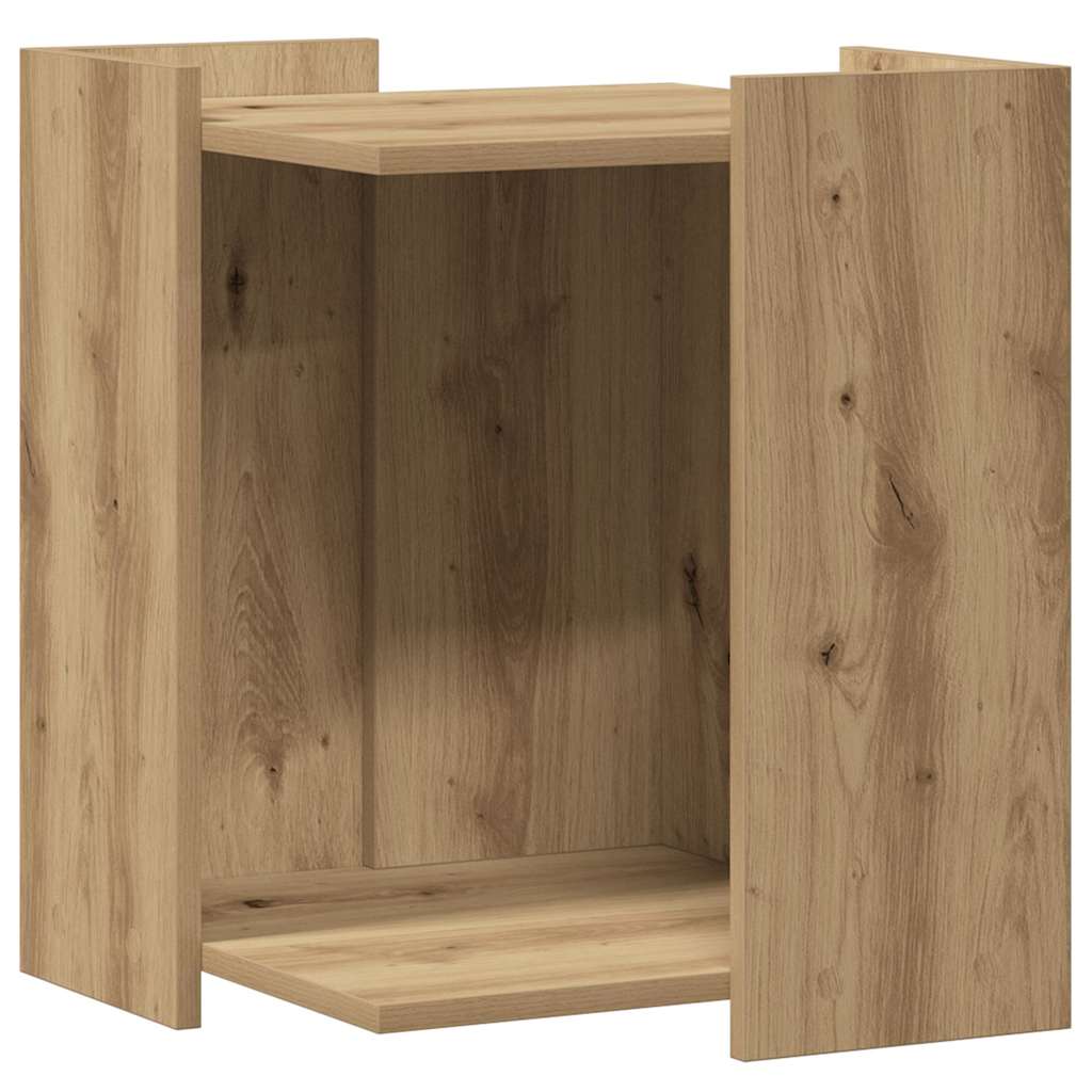 Vidaxxl Katzentoilette 42x42x51 cm aus handgefertigtem Holz, handwerklich eichenfarben