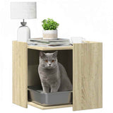 Vidaxxl Katzentoilette 53 x 53 x 51 cm, lackiert in Sonoma-Eiche