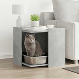 Vidaxxl Katzentoilette 53x53x51 cm Holzwerkstoff betongrau