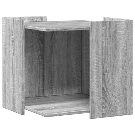 Vidaxxl Katzentoilette 53 x 53 x 51 cm, Holzwerkstoff, Farbe Sonoma-Eiche, grau