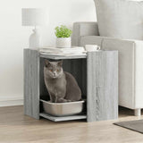 Vidaxxl Katzentoilette 53 x 53 x 51 cm, Holzwerkstoff, Farbe Sonoma-Eiche, grau