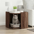 Vidaxxl Katzentoilette 53 x 53 x 51 cm, fertiges Holz, braune Eiche