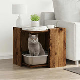 Vidaxxl Katzentoilette 53x53x51 cm fertiges Holz, altholzfarben